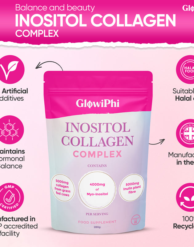 GlowiPhi Inositol Collagen Complex – Premium PCOS, Skin & Gut Support